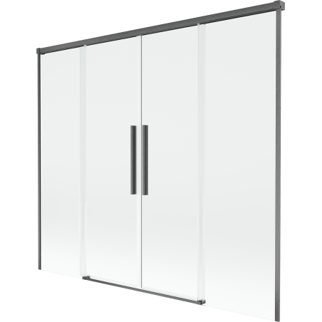 Mexen Rox 2-panel sliding shower screen 190 x 150 cm, transparent, brushed gun gray - 8C9-190-002-66-00
