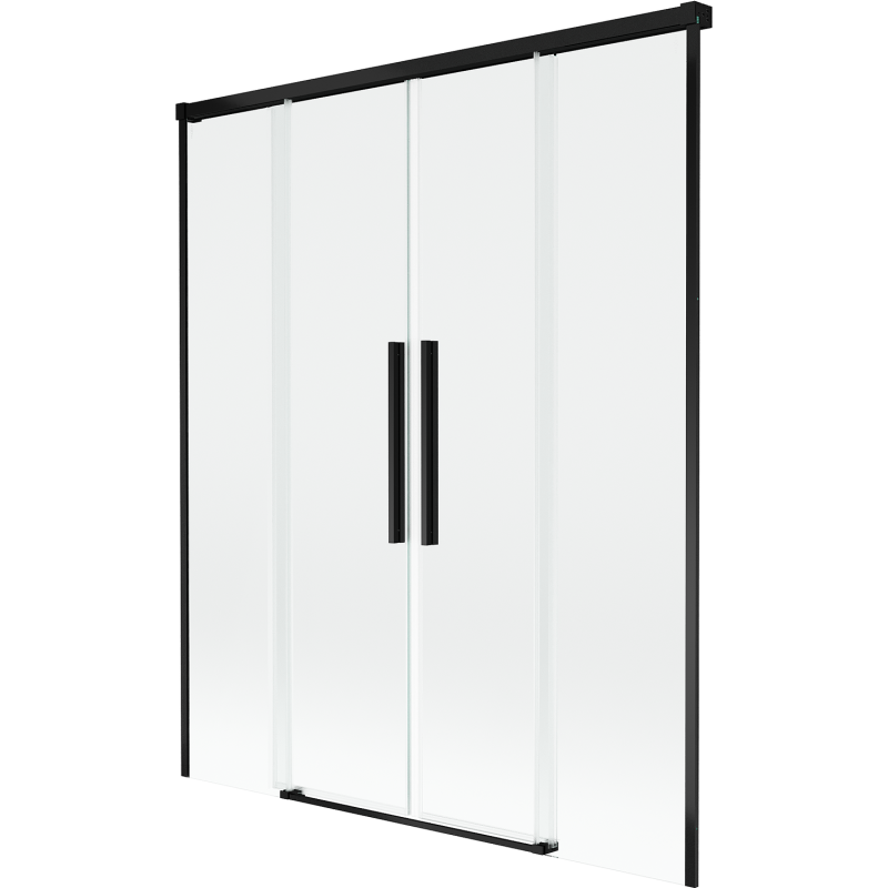 Mexen Rox sliding shower screen 2-wing 140 x 150 cm, transparent, black - 8C9-140-002-70-00