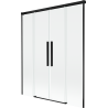 Mexen Rox sliding shower screen 2-wing 140 x 150 cm, transparent, black - 8C9-140-002-70-00