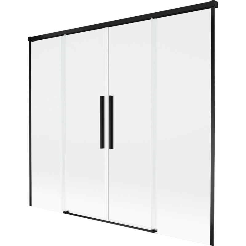Mexen Rox shower screen sliding 2-panel 190 x 150 cm, transparent, black - 8C9-190-002-70-00