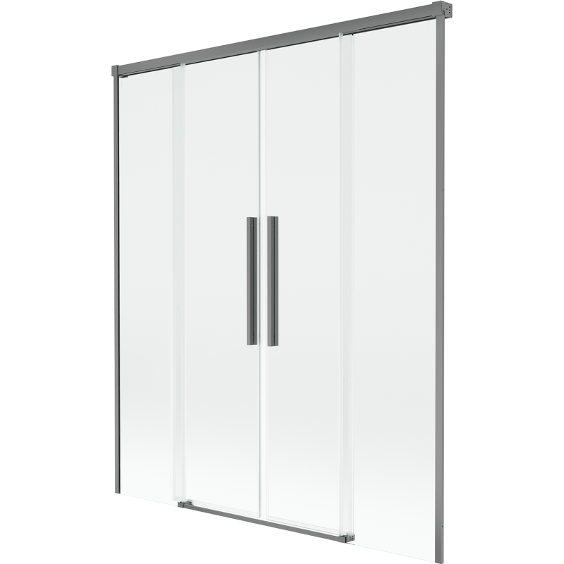 Mexen Rox 2-panel retractable shower screen 140 x 150 cm, transparent, gun metal - 8C9-140-002-95-00