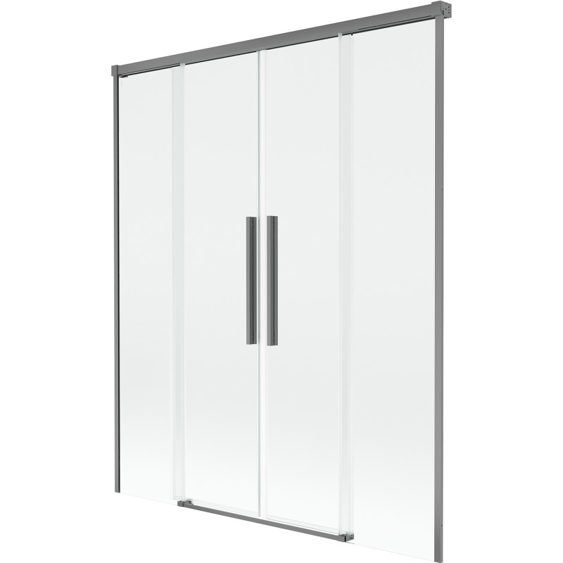 Mexen Rox 2-Panel Sliding Bathtub Screen 150 x 150 cm, Transparent, Gun Metal - 8C9-150-002-95-00