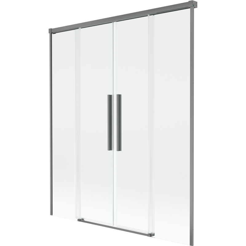 Mexen Rox 2-panel Sliding Shower Screen 150 x 150 cm, Transparent, Gun Metal - 8C9-150-002-95-00