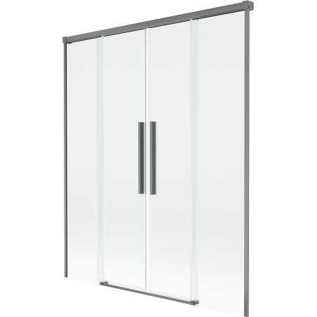 Mexen Rox 2-wing sliding shower screen 160 x 150 cm, transparent, gun metal - 8C9-160-002-95-00