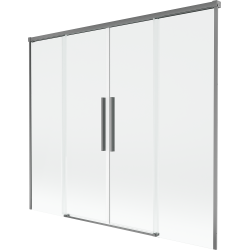 Mexen Rox 2-panel sliding shower screen 190 x 150 cm, transparent, gun metal - 8C9-190-002-95-00