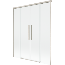Mexen Rox shower screen 2-wing sliding 150 x 150 cm, transparent, brushed nickel - 8C9-150-002-97-00