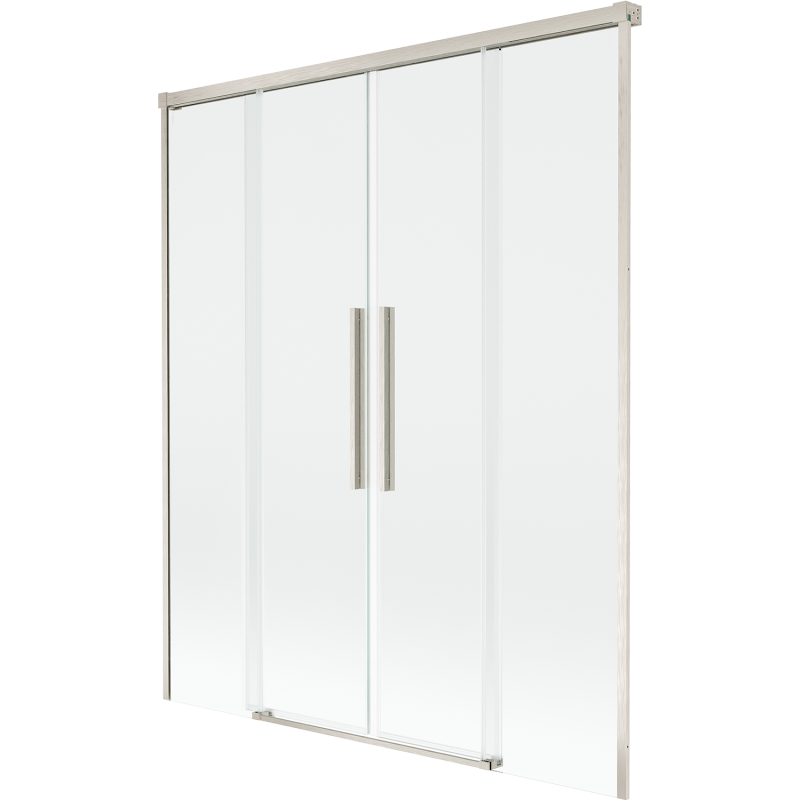 Mexen Rox shower screen 2-wing sliding 150 x 150 cm, transparent, brushed nickel - 8C9-150-002-97-00