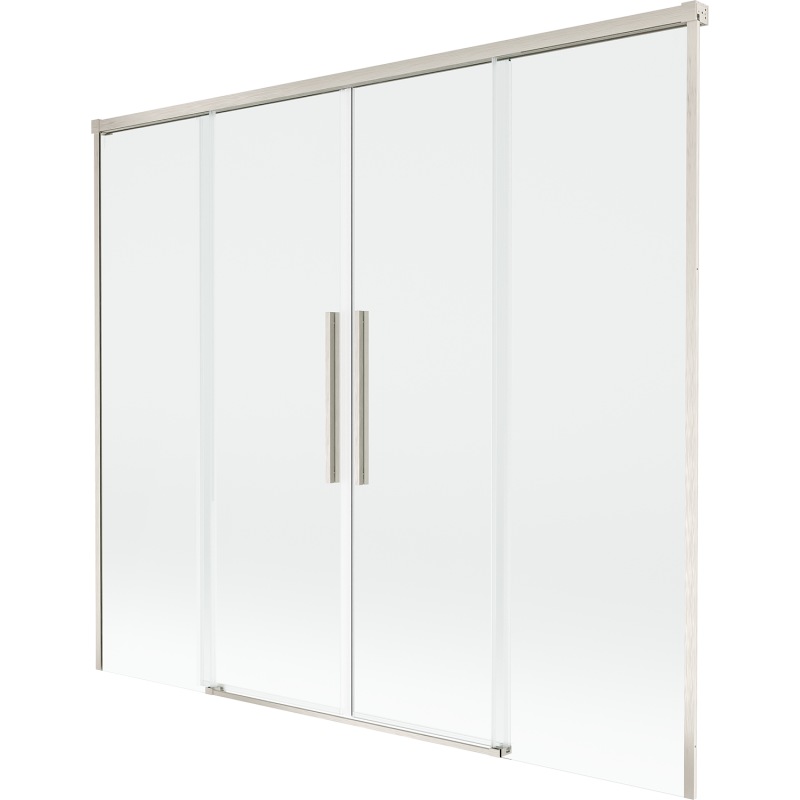 Mexen Rox bath screen 2-wing sliding 170 x 150 cm, transparent, brushed nickel - 8C9-170-002-97-00