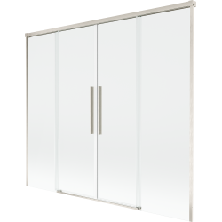 Mexen Rox 2-wing sliding bath screen 180 x 150 cm, transparent, brushed nickel - 8C9-180-002-97-00