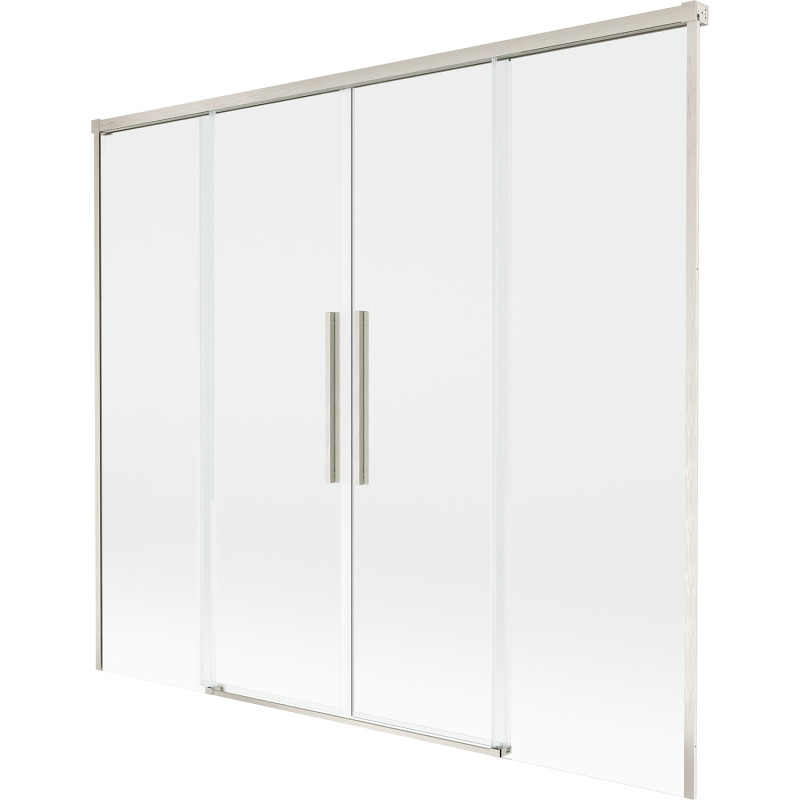 Mexen Rox 2-wing sliding bath screen 180 x 150 cm, transparent, brushed nickel - 8C9-180-002-97-00
