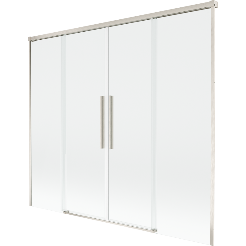 Mexen Rox 2-panel Sliding Shower Screen 190 x 150 cm, Transparent, Brushed Nickel - 8C9-190-002-97-00