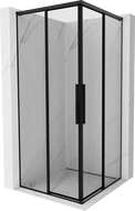 Mexen Rox Duo sliding shower cabin 75 x 75 cm, black frame, black - 8C2D-075-075-70-70