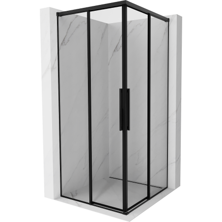 Mexen Rox Duo sliding shower cabin 80 x 80 cm, black frame, black - 8C2D-080-080-70-70