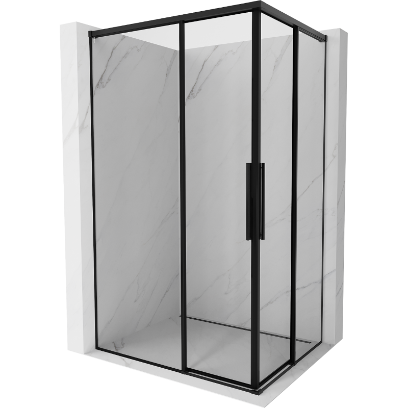 Mexen Rox Duo sliding shower cabin 110 x 80 cm, black frame, black - 8C2D-110-080-70-70
