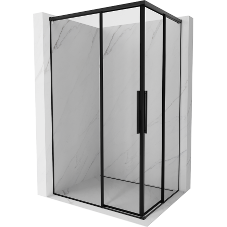 Mexen Rox Duo sliding shower enclosure 120 x 85 cm, black frame, black - 8C2D-120-085-70-70