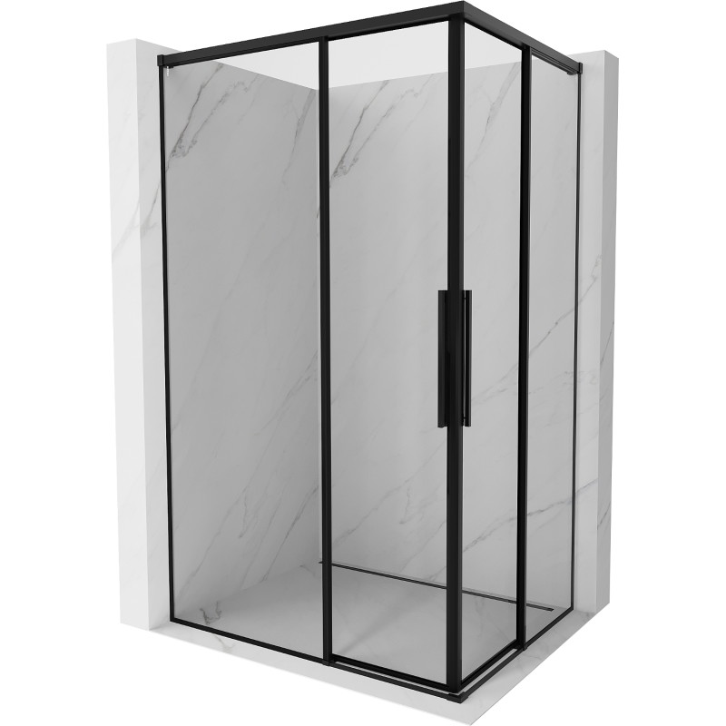 Mexen Rox Duo Sliding Shower Cabin 120 x 90 cm, Black Frame, Black - 8C2D-120-090-70-70