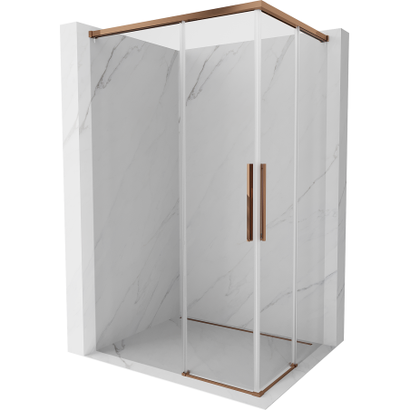Mexen Rox Duo sliding shower cabin 110 x 100 cm, transparent, rose gold - 8C2D-110-100-60-00