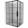 Mexen Rox Duo Sliding Shower Cabin 120 x 80 cm, Black Grid, Black - 8C2D-120-080-70-77