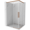 Mexen Rox Duo sliding shower cabin 95 x 80 cm, transparent, brushed copper - 8C2D-095-080-65-00