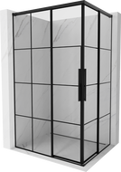 Mexen Rox Duo sliding shower cabin 120 x 110 cm, black grid, black - 8C2D-120-110-70-77