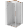 Mexen Rox Duo sliding shower cabin 110 x 110 cm, transparent, brushed copper - 8C2D-110-110-65-00