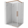 Mexen Rox Duo Sliding Shower Cabin 120 x 110 cm, Transparent, Brushed Copper - 8C2D-120-110-65-00