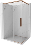 Mexen Rox Duo Sliding Shower Cabin 120 x 110 cm, Transparent, Brushed Copper - 8C2D-120-110-65-00