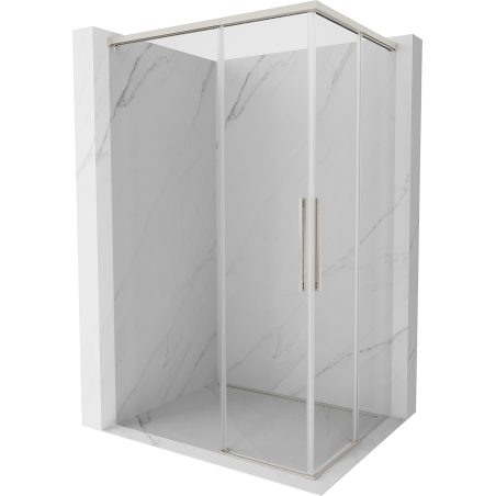 Mexen Rox Duo sliding shower cabin 120 x 75 cm, transparent, brushed nickel - 8C2D-120-075-97-00