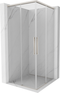 Mexen Rox Duo sliding shower enclosure 90 x 90 cm, transparent, brushed nickel - 8C2D-090-090-97-00