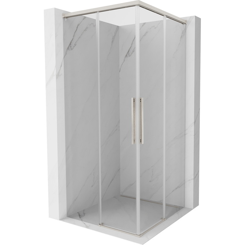 Mexen Rox Duo Sliding Shower Cabin 95 x 95 cm, Transparent, Brushed Nickel - 8C2D-095-095-97-00