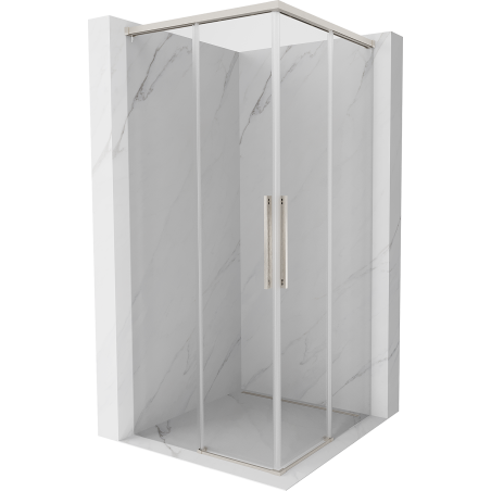 Mexen Rox Duo Sliding Shower Cabin 95 x 95 cm, Transparent, Brushed Nickel - 8C2D-095-095-97-00