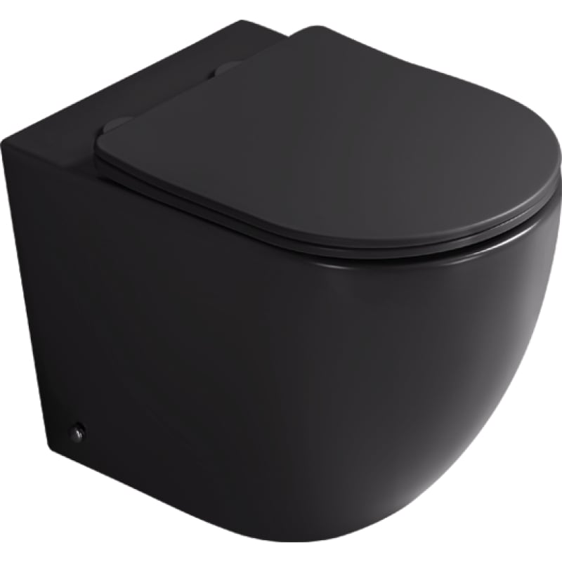 Mexen Lena freestanding Rimless Tornado toilet bowl with slow-close slim seat, duroplast, matte black - 3222T4085