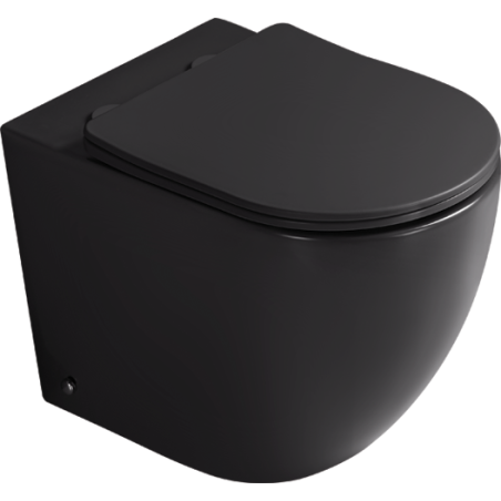 Mexen Lena freestanding Rimless Tornado toilet bowl with slow-close slim seat, duroplast, matte black - 3222T4085