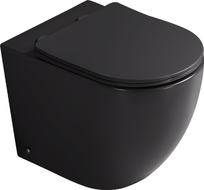 Mexen Lena freestanding Rimless Tornado toilet bowl with slow-close slim seat, duroplast, matte black - 3222T4085
