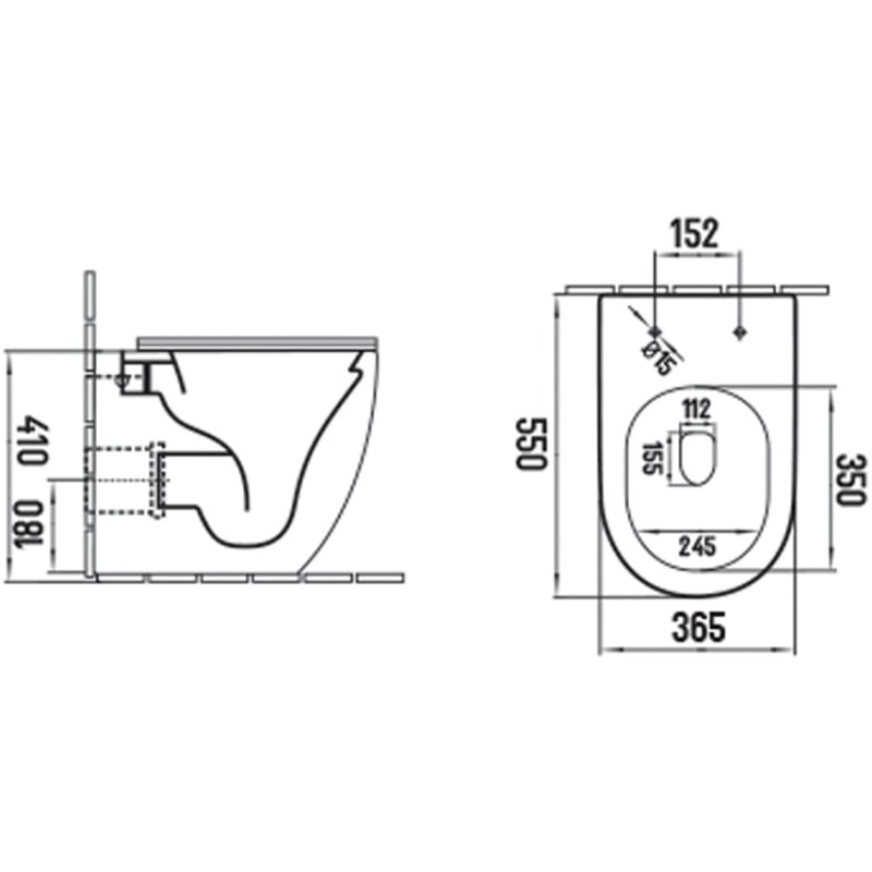 Mexen Lena freestanding Rimless Tornado toilet bowl with slow-close slim seat, duroplast, matte black - 3222T4085
