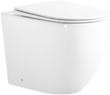 Mexen Lena Rimless Tornado Floor-Standing Toilet Bowl with Slim Soft-Close Seat, Duroplast, Glossy White - 3222T4000
