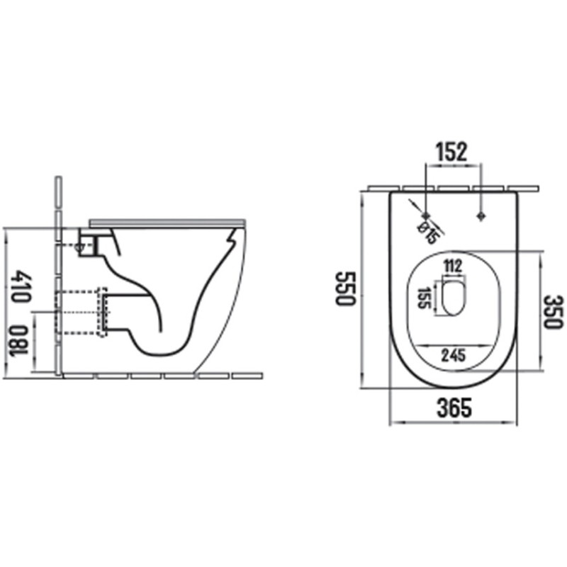 Mexen Lena Rimless Tornado Floor-Standing Toilet Bowl with Slim Soft-Close Seat, Duroplast, Glossy White - 3222T4000