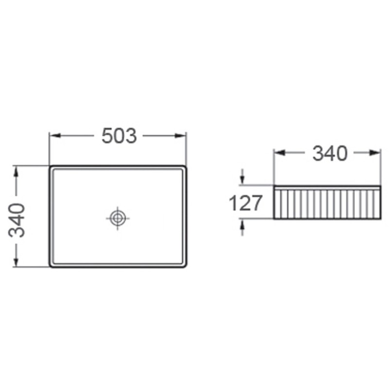 Mexen Grovo countertop washbasin grooved 50 x 34 cm, white - 22305000
