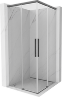 Mexen Rox Duo Sliding Shower Cabin 90 x 90 cm, Transparent, Brushed Gun Gray - 8C2D-090-090-66-00