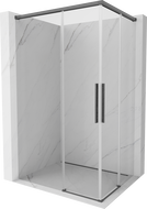 Mexen Rox Duo Sliding Shower Enclosure 120 x 110 cm, Transparent, Brushed Gun Gray - 8C2D-120-110-66-00