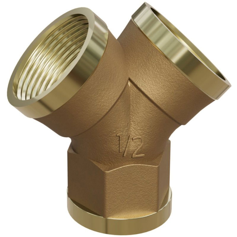 Mexen BRASS Y Brass Tee 1/2" FF x 1/2" FF x 1/2" FF - W97426-121212