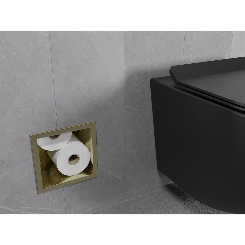 Mexen X-Wall-B toilet paper magazine, brushed gold - 1955