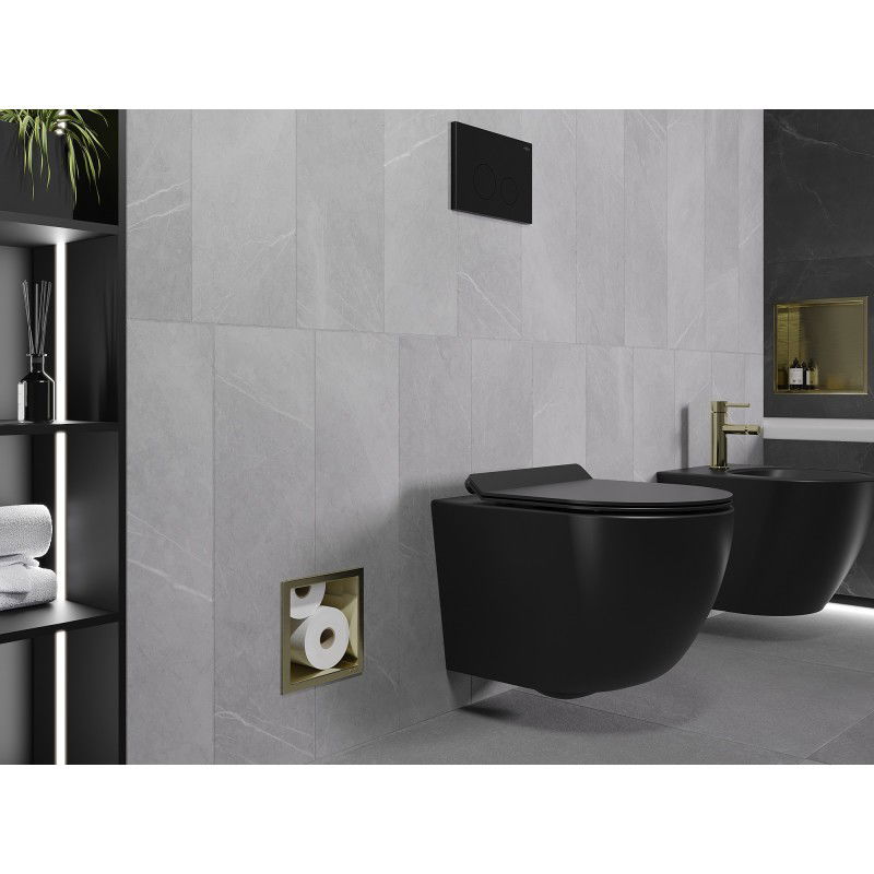 Mexen X-Wall-B toilet paper magazine, brushed gold - 1955