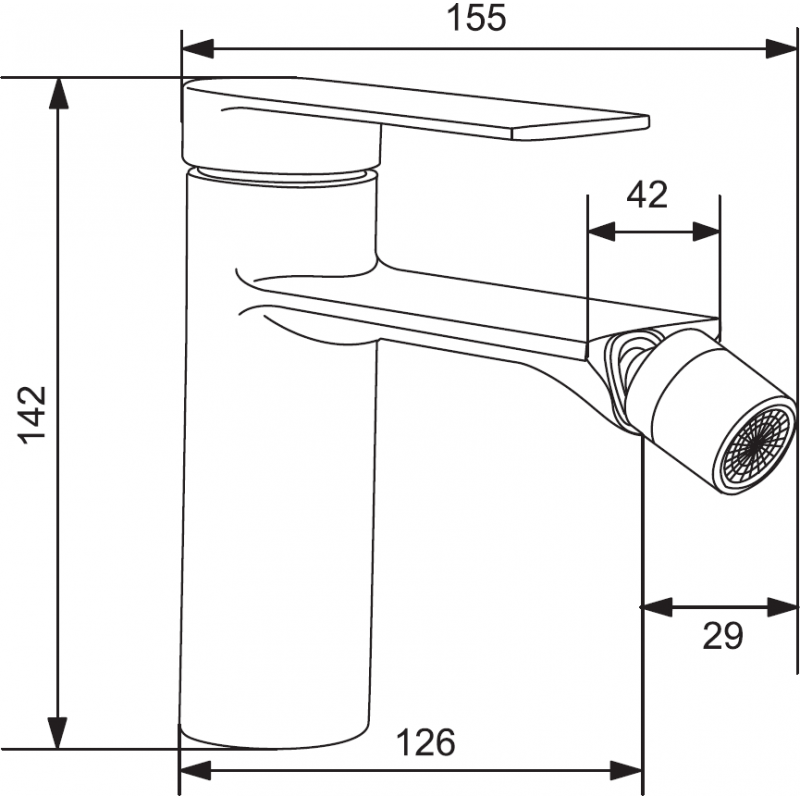 Mexen Zero black bidet faucet - 71120-70