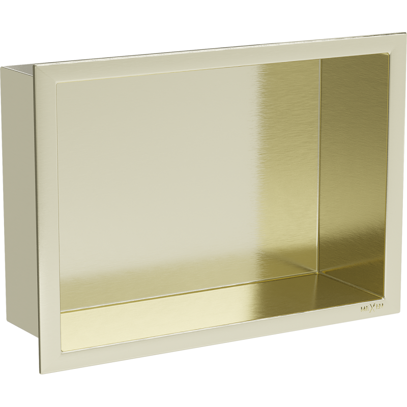 Mexen X-Wall-R recessed shelf with flange 30 x 20 cm, brushed gold - 1950302010