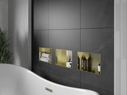 Mexen X-Wall-NR recessed shelf without a flange 30 x 20 cm, Gold - 1951302010