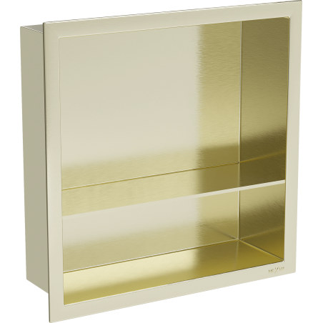 Mexen X-Wall-R recessed shelf with collar and shelf 30 x 30 cm, brushed gold - 1950303010S