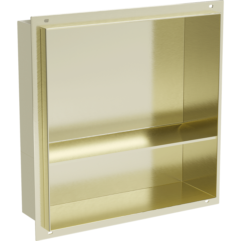 Mexen X-Wall-NR niche shelf without flange with shelf 30 x 30 cm, brushed gold - 1951303010S