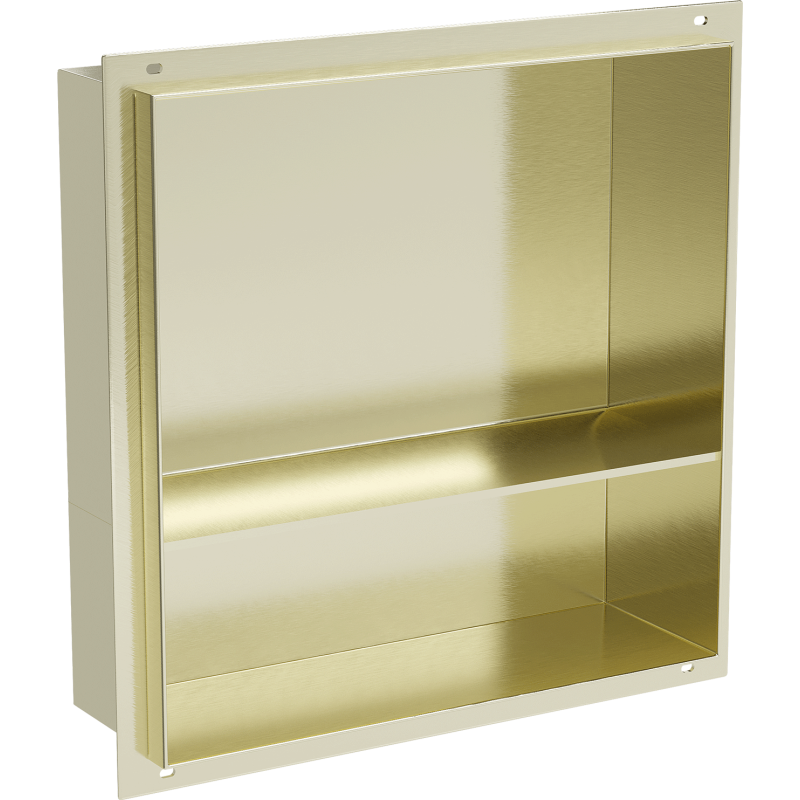Mexen X-Wall-NR recessed shelf without flange with shelf 30 x 30 cm, brushed gold - 1951303010S
