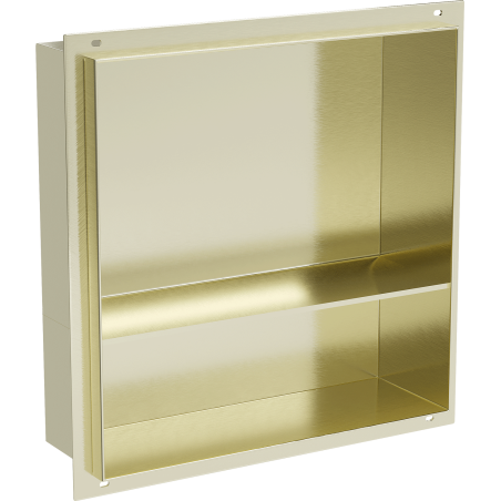 Mexen X-Wall-NR recessed shelf without flange with shelf 30 x 30 cm, brushed gold - 1951303010S